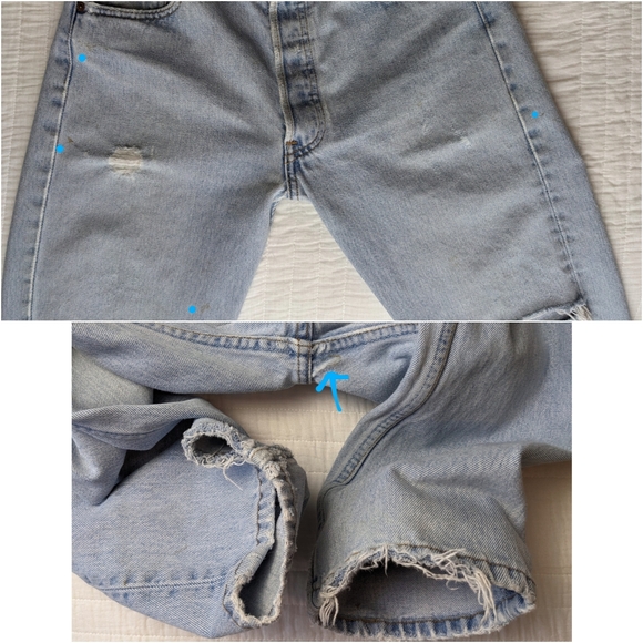 Levi's 501 Vintage Straight Leg Jeans 90s Light Wash COPY - Picture 10 of 16